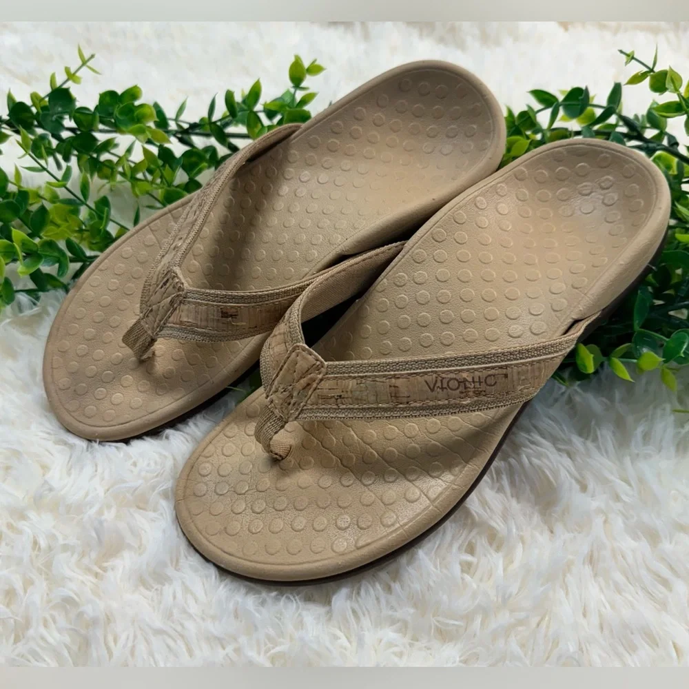 Vionic Women’s High Tide Wedge Cork Orthopedic Sandals Size 6 - Picture 1 of 7